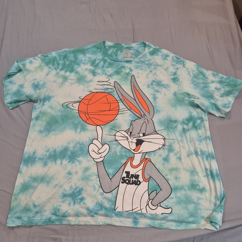Space Jam A New Legacy Mens T Shirt Tie Dye Blue and White Size 3XL